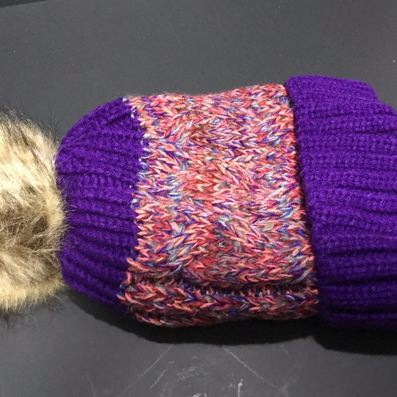 ✅🆕Purple & multi color fleece lined hat - Picture 8 of 8